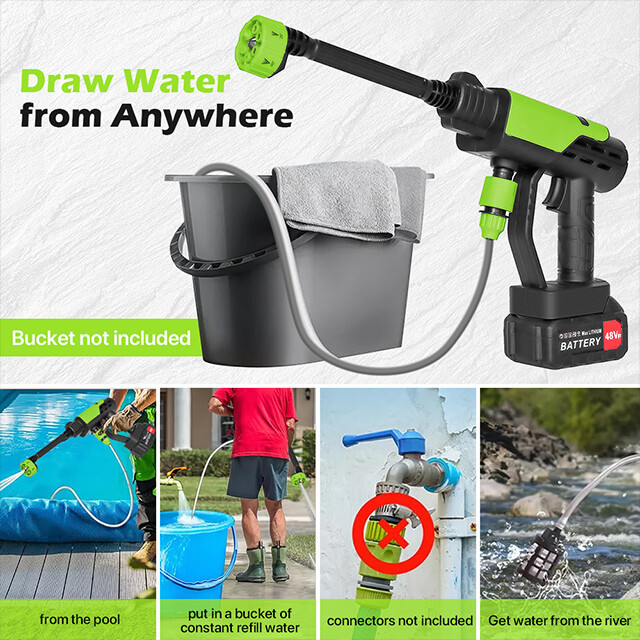 4000W Electric Pressure Washer Power Jet Washer 3626PSI Car Cleaner Gun With 2Battery - Image 7